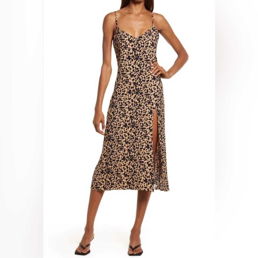 Reformation Crimini Slipdress in Blitz | Animal Print Midi | Size 0